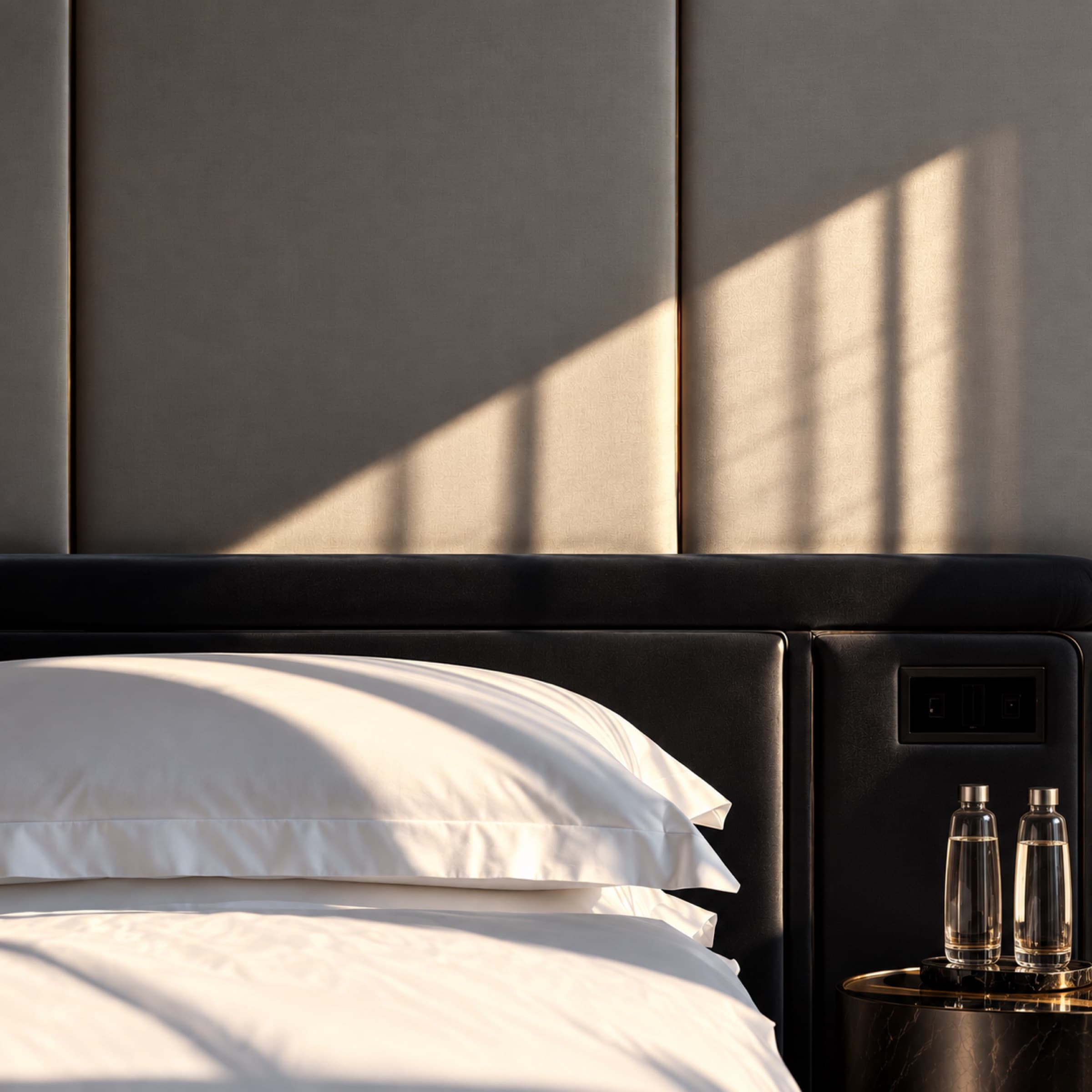 Guest room, bed detail