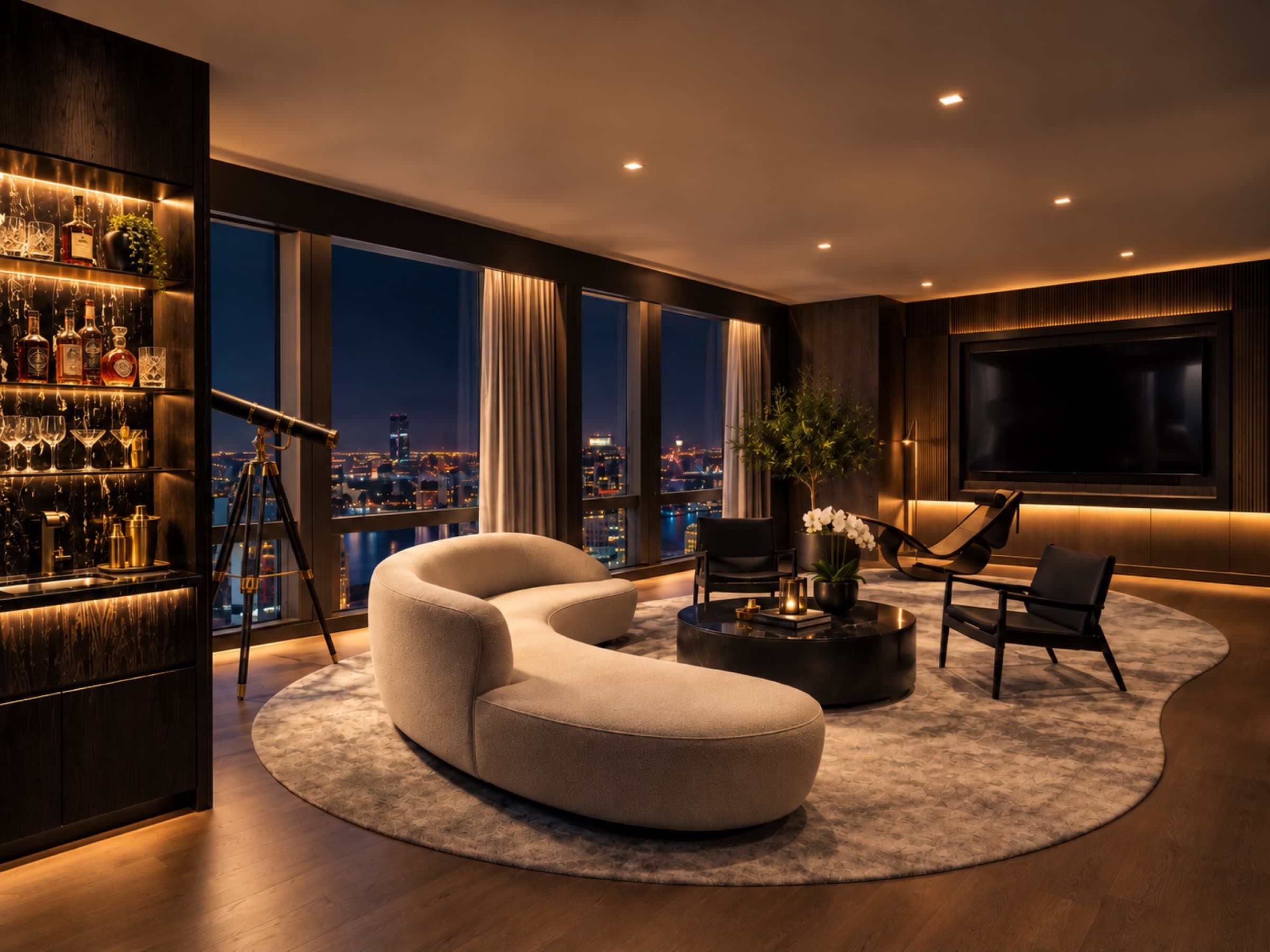 Residence living room, evening